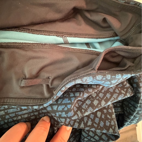 Lululemon Pace Rival Crop Shatter Weave Desert Teal Alberta Lake Black Size 10 - Picture 5 of 10